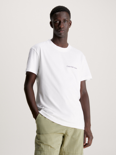 Koszulka męska bawełniana Calvin Klein Jeans J30J324671-YAF 2XL Biała (8720109047851) - obraz 1