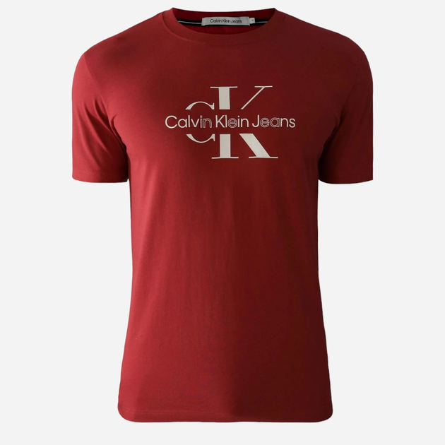 Koszulka męska bawełniana Calvin Klein Jeans J30J325190-XA0 L Bordowa (8720109361285) - obraz 4