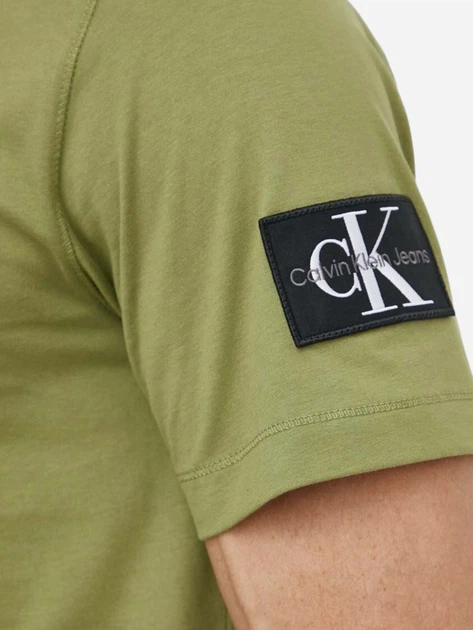 Koszulka męska bawełniana Calvin Klein Jeans J30J323484-L9N M Khaki (8720109344233) - obraz 4