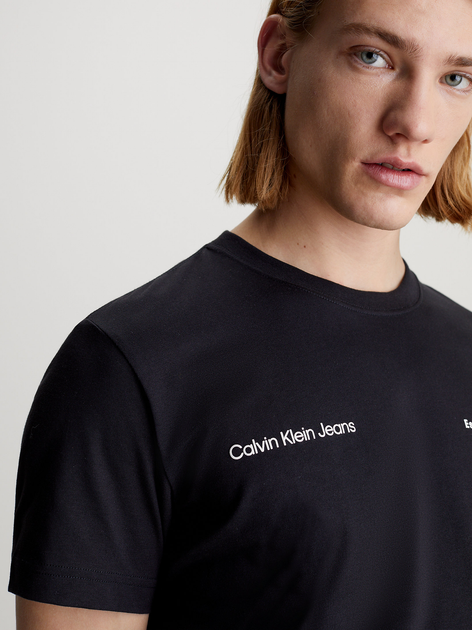 Koszulka męska bawełniana Calvin Klein Jeans J30J325489-BEH S Czarna (8720109351446) - obraz 4
