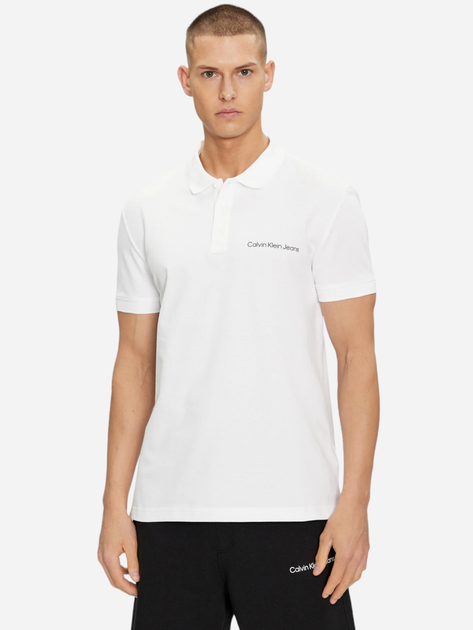 Koszulka polo męska Calvin Klein Jeans J30J325495-YAF S Biała (8720109355635) - obraz 1