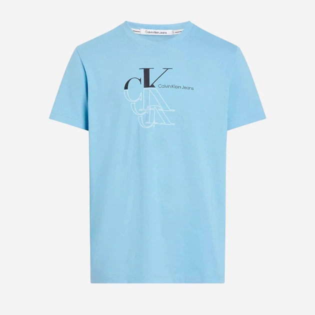 Koszulka męska bawełniana Calvin Klein Jeans J30J325352-CEZ XL Błękitna (8720109355468) - obraz 4