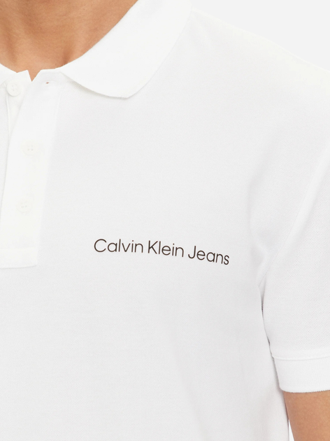 Поло довге чоловіче Calvin Klein Jeans J30J325495-YAF M Біле (8720109355918) - зображення 3