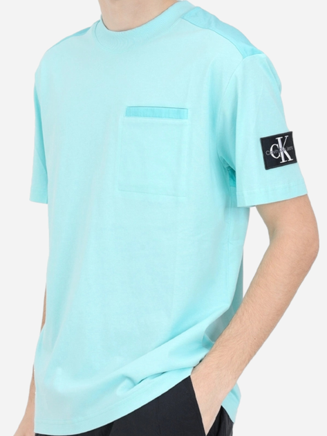 Футболка бавовняна чоловіча Calvin Klein Jeans J30J325215-CCP M Блакитна (8720109363081) - зображення 3