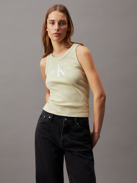 Майка жіноча Calvin Klein Jeans J20J223160-LFU M Оливкова (8720109371802) - зображення 1