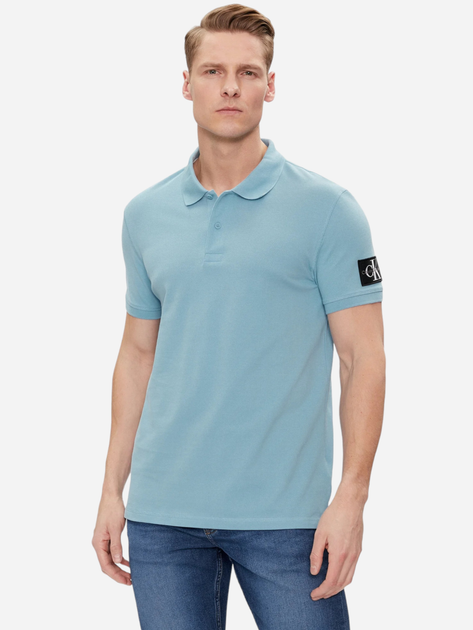 Koszulka polo męska Calvin Klein Jeans J30J323394-CEZ XL Błękitna (8720109372953) - obraz 1