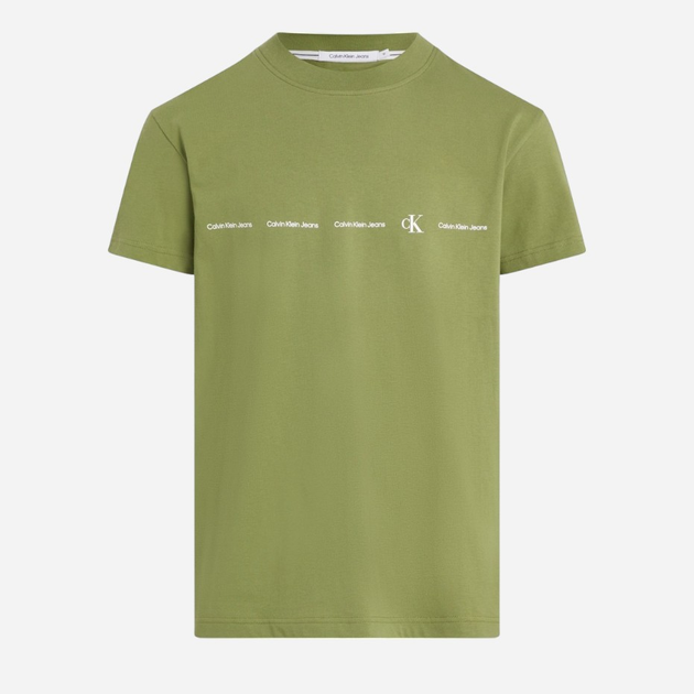 Футболка бавовняна чоловіча Calvin Klein Jeans J30J324668-L9N S Хакі (8720109375077) - зображення 5
