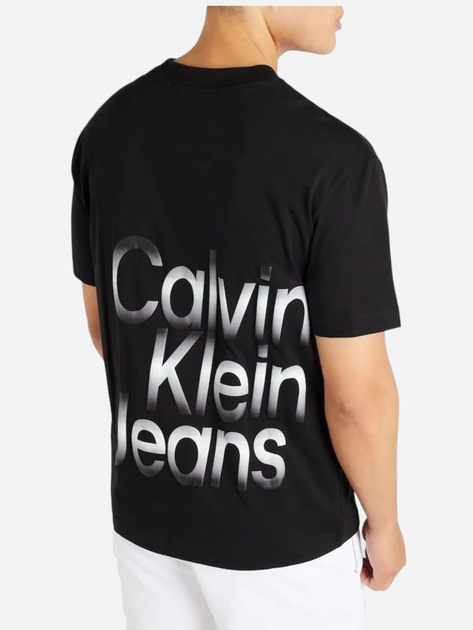 Футболка бавовняна чоловіча Calvin Klein Jeans J30J325699-BEH S Чорна (8720109451979) - зображення 2