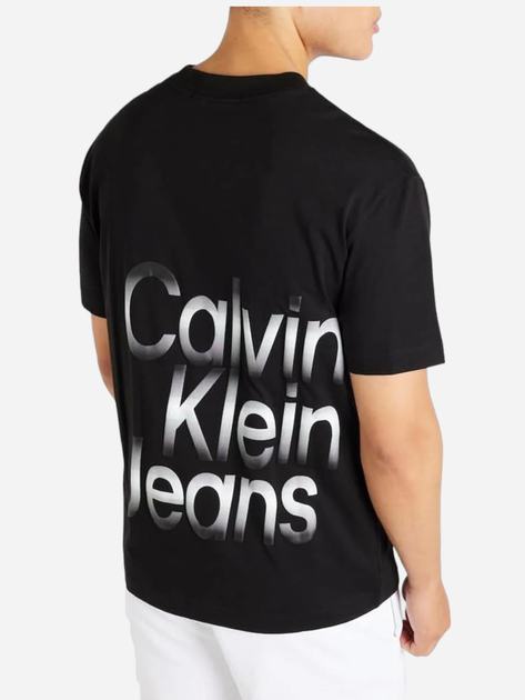 Koszulka męska bawełniana Calvin Klein Jeans J30J325699-BEH M Czarna (8720109452136) - obraz 2