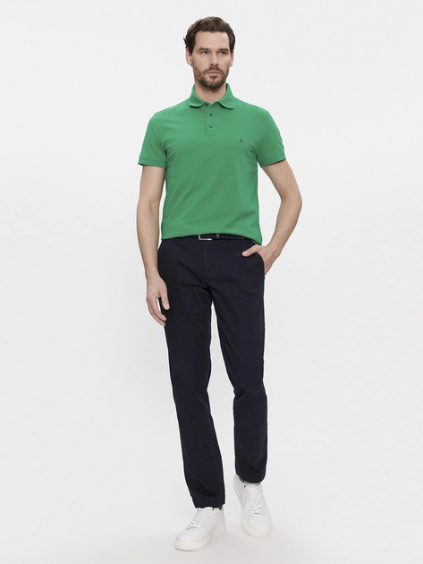 Поло довге чоловіче Tommy Hilfiger MW0MW17771-L4B 2XL Зелене (8720646284979) - зображення 3