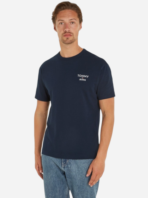 Koszulka męska bawełniana Tommy Jeans DM0DM18872-C1G L Granatowa (8720645866688) - obraz 1
