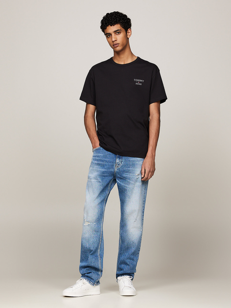 Футболка бавовняна чоловіча Tommy Jeans DM0DM18872-BDS L Чорна (8720645875970) - зображення 3