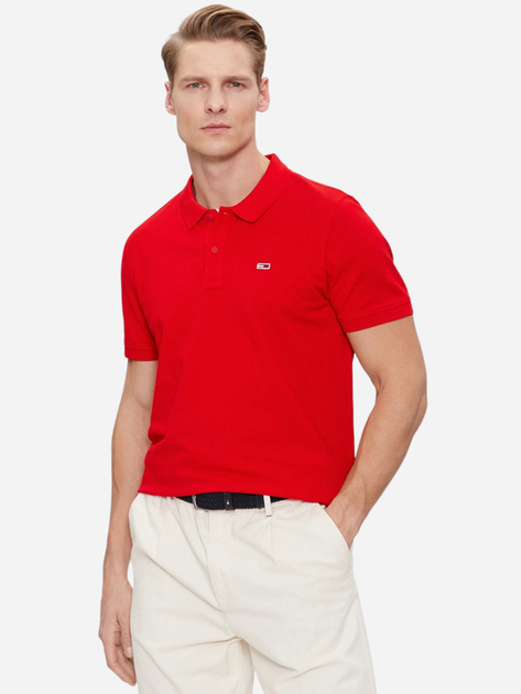 Koszulka polo męska Tommy Jeans DM0DM18312-XNL L Czerwona (8720646204533) - obraz 1