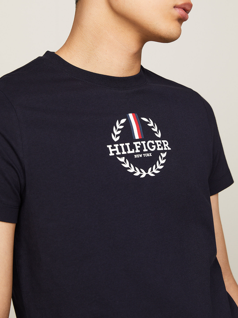 Футболка бавовняна чоловіча Tommy Hilfiger MW0MW34388-DW5 2XL Темно-синя (8720646476237) - зображення 5