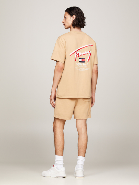 Koszulka męska bawełniana Tommy Jeans DM0DM18574-AB0 3XL Piaskowa (8720646752737) - obraz 4