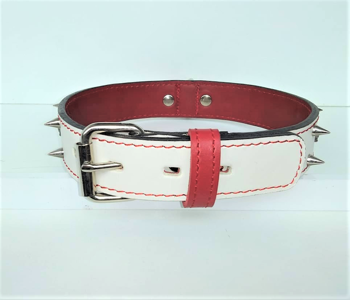 Ошейник для собаки кожаный с шипами Lockdog, Д 19-29 см, Ш 3 см (ld094_S) - изображение 2