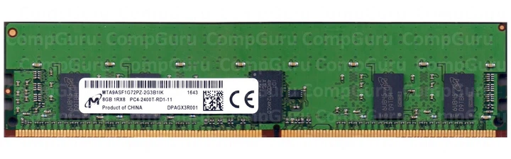 Micron 8GB DDR4 メモリ PC4-2400T-TH1-11 Серверна оперативна пам'ять Micron DDR4 8GB 2400MHz RDIMM 1Rx8 PC4