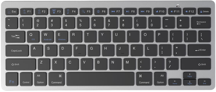 Клавіатура бездротова Platinet 2 in 1 K120W US Silver Black (PMK120WBS) - зображення 1