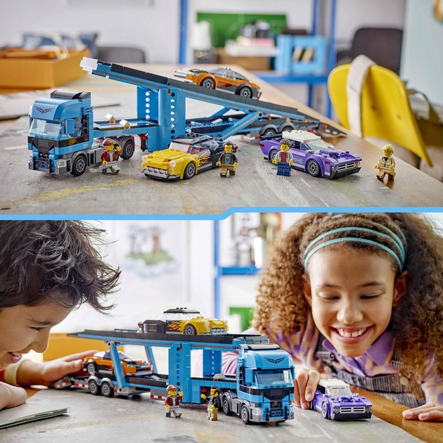 Конструктор LEGO City Вантажівка-транспортер зі спортивними авто 998 деталей (60408)  - зображення 8