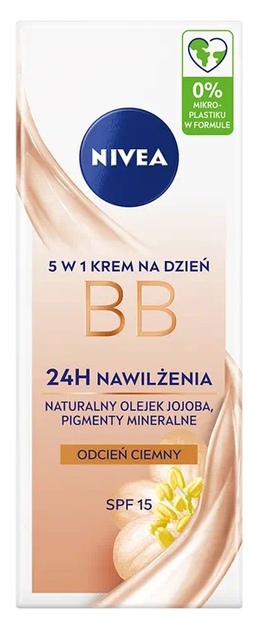 Денний BB-крем NIVEA 5 в 1 Інтенсивне зволоження 24 години SPF 15 темний 50 мл (4005900935427) - зображення 2