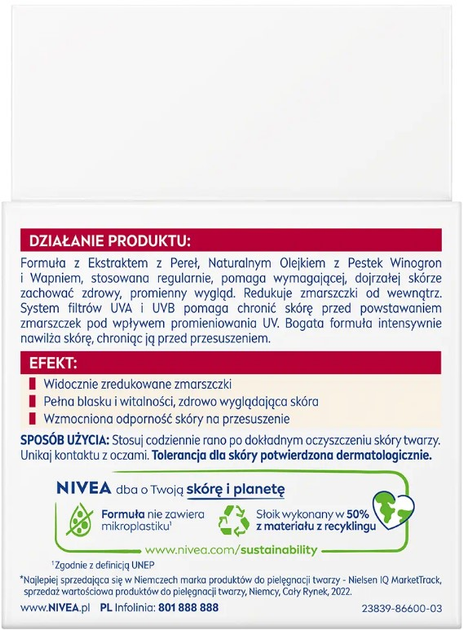 Денний крем для обличчя Nivea Vital проти зморшок зволожуючий 50 мл (4006000043241) - зображення 4