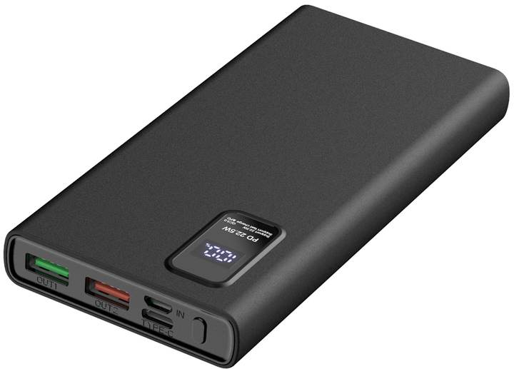 Platinet 10000 mAh 22W PD 3.0 QC 3.0 Black (PMPB10WQC726B) - obraz 1