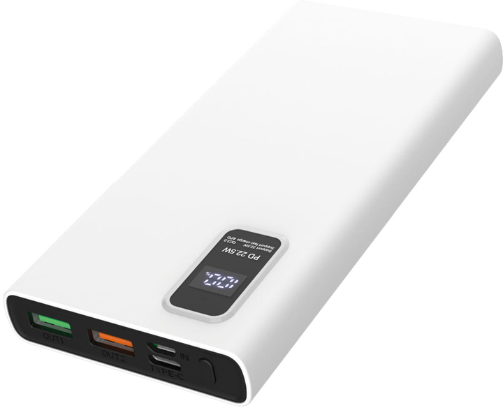 Platinet 10000 mAh 22W PD 3.0 QC 3.0 White (PMPB10WQC726W) - obraz 1