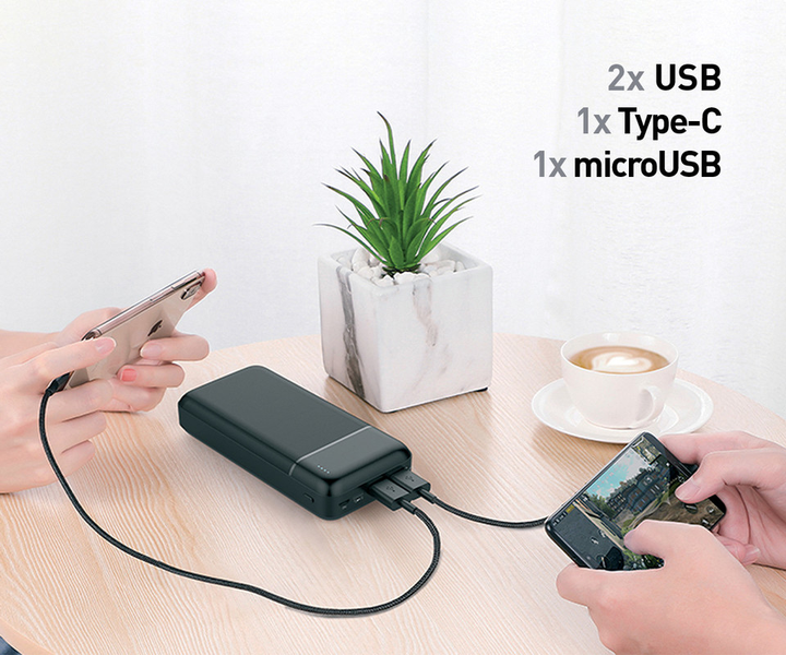 Powerbank Platinet 20000 mAh Black (PMPB20W706B) - obraz 7