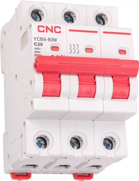Модульний автоматичний вимикач CNC Electric YCB9-80M 3P C20 6ka (NV821532) - зображення 4