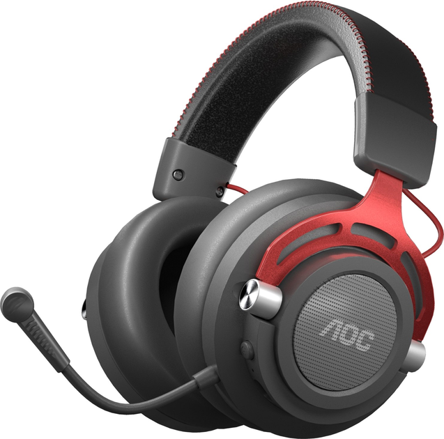 Słuchawki AOC GH401 Wireless Black Red (4038986631013) - obraz 1