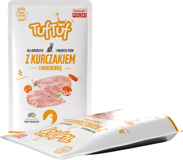 Mokra karma dla psów TufTuf Kurczak z marchewką 10x300 g (5903802473926) - obraz 1