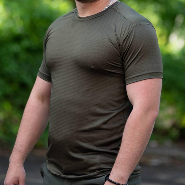 Мужская сетчатая футболка джерси олива размер M - изображение 1