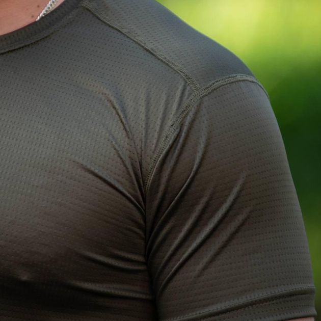 Чоловіча сітчаста футболка джерсі олива розмір S - зображення 2