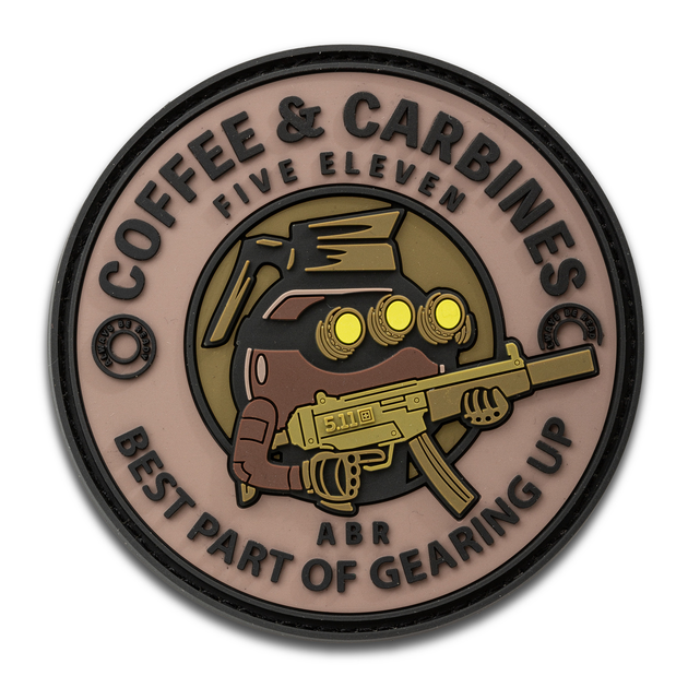 Нашивка 5.11 Tactical® Coffee & Carbines Patch Badlands Tan - зображення 1