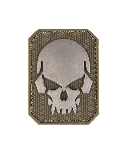 Шеврон на липучке с изображением черепа PVC SKULL 3D PATCH W. HOOK AND LOOP CLOSURE SM Olive - изображение 1