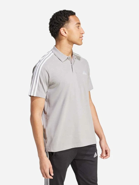 Koszulka polo męska adidas M 3S PQ PS IJ6251 S Szare (4066753872918) - obraz 3