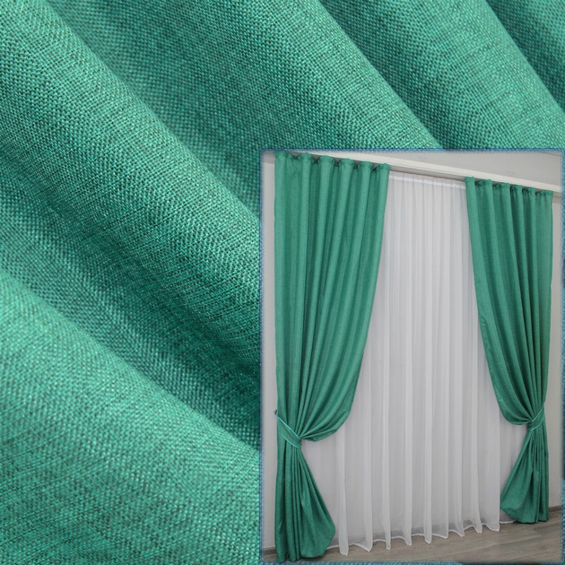 Комплект штор VR-Textil Лен Мішковина Бірюза 150x270 см 2 шт (30-370) від Rozetka на платформі USKIDKA Акція на Комплект штор VR-Textil Лен Мішковина Бірюза 150x270 см 2 шт (30-370) від Rozetka