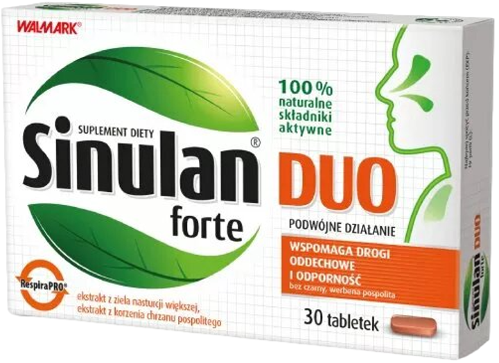 Suplement diety Sinulan Duo Forte Walmark 30 tabletek (8595165279849) - obraz 1
