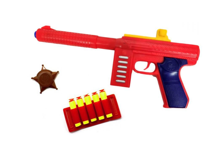 Игрушечный автомат М60 с мягкими пулями Golden Gun Bambi красный 909GG ...