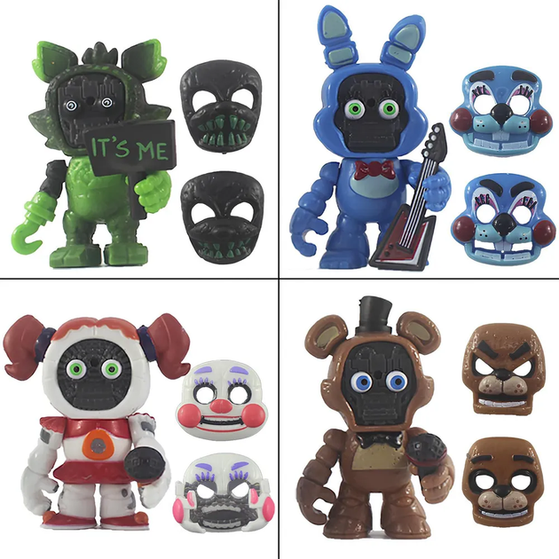Набор фигурок ФНАФ Пять ночей с Фредди, 12в1, 8-9 см - Five Nights