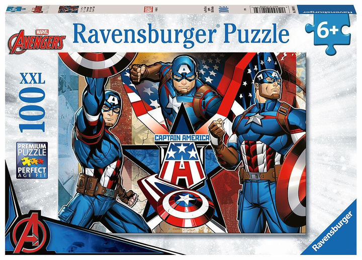 Puzzle Ravensburger Marvel Captain America 100 elementów (4005555010739) - obraz 1