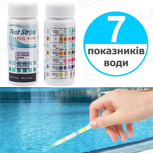 Тест-полоски для определения качества воды - 7 показателей - 50 тест ...