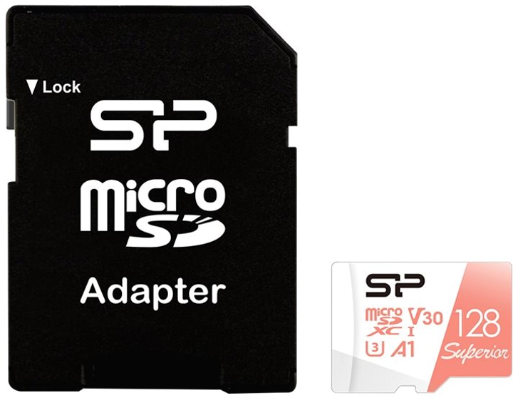 Карта пам'яті Silicon Power Superior MicroSDXC 128GB UHS-I + SD Адаптер (SP128GBSTXDV3V20SP) - зображення 2