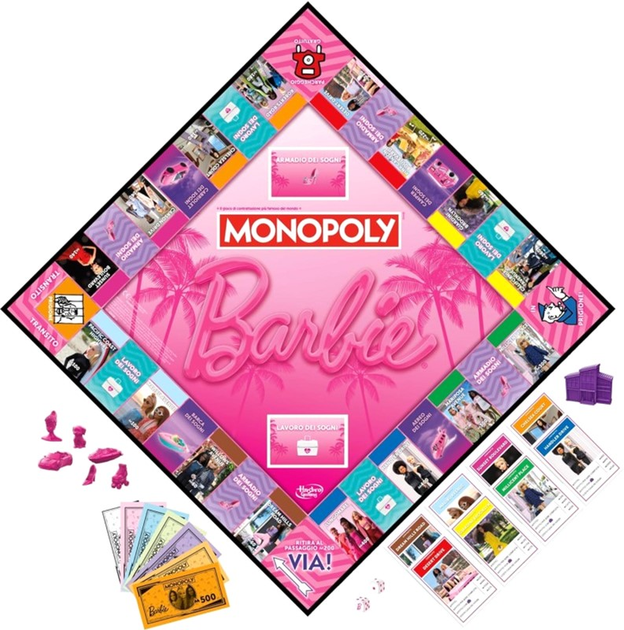 Настільна гра Hasbro Monopoly Barbie (версія італійська) (5010996209849) - зображення 3