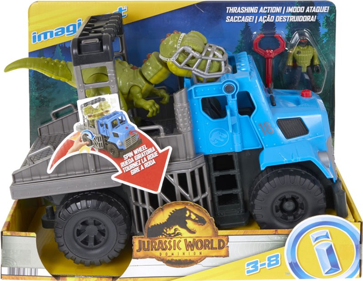 Zestaw do zabawy Mattel Jurassic World Dino Breakout Hauler Samochód + Figurki 2 szt (0887961933482) - obraz 1