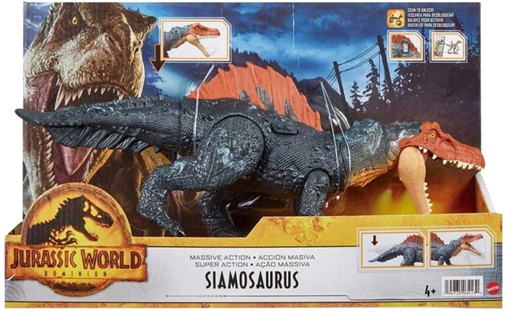 Фігурка Mattel Siamosaurus Jurassic World Massive Action 35 см (0194735034130) - зображення 1