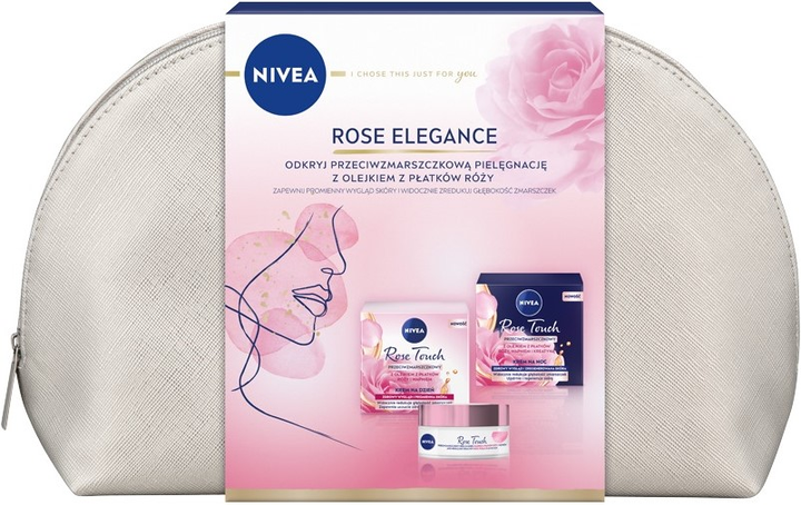 Набір для догляду за обличчям Nivea Rose Elegance Денний крем 50 мл + Нічний крем 50 мл + Косметичка (9005800363561) - зображення 1