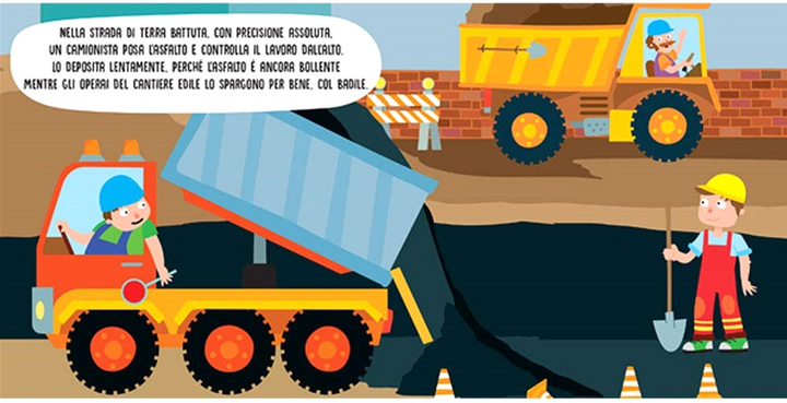 Пазл Sassi Junior Construction Site Vehicles із книжечкою 62 x 45 см 30 деталей (9788830301658) - зображення 5