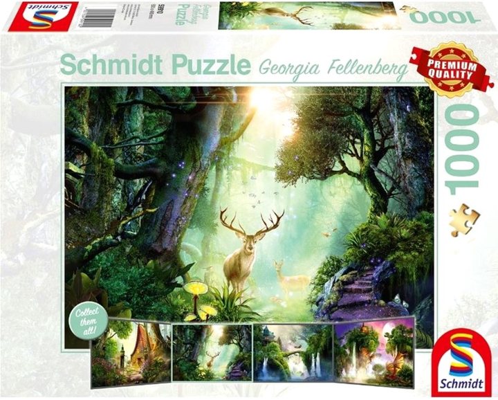 Puzzle Schmidt Spiele Georgia Fellenberg Deer in the Forest 69.3 x 49.3 cm 1000 elementów (4001504599102) - obraz 1
