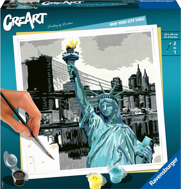 Malowanie po numerach Ravensburger CreArt New York City Vibes 20 x 20 cm (4005556289981) - obraz 1